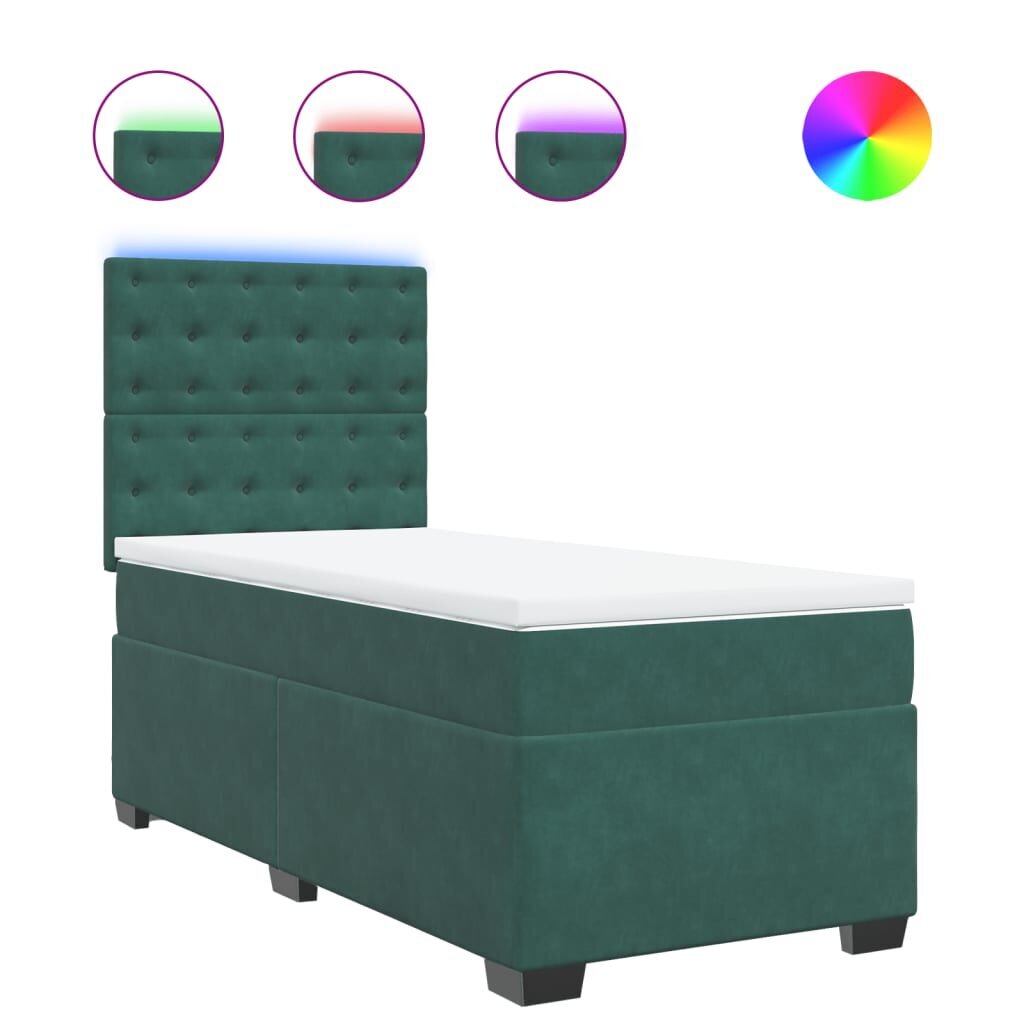 vidaXL Continental Bed patja Green Velvet 80x200 cm hinta ja tiedot | Sängyt | hobbyhall.fi