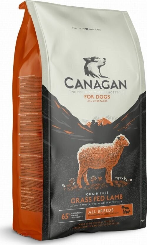 Canagan Grass-Fed Lamb keskikokoisille ja suurille roduille, lammasta, 6 kg hinta ja tiedot | Koiran kuivaruoka | hobbyhall.fi