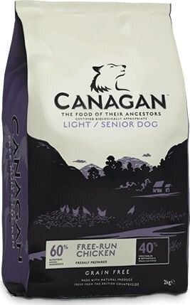 Canagan Light/Senior Free Run Chicken, kanaa, 12 kg hinta ja tiedot | Koiran kuivaruoka | hobbyhall.fi