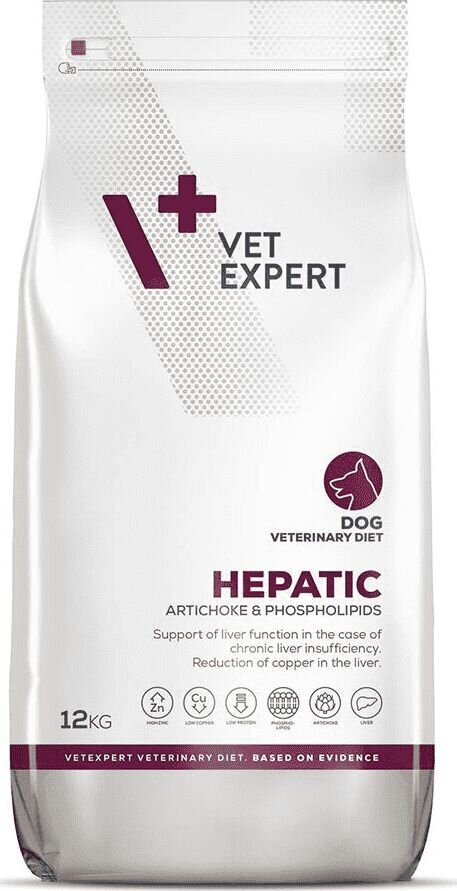 VetExpert 4T Veterinary Diet Hepatic Dog, 12 kg hinta ja tiedot | Koiran kuivaruoka | hobbyhall.fi