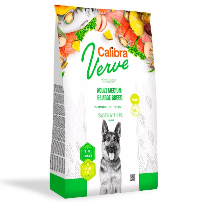 Calibra Dog Verve GF Adult Medium&Large Salmon&Herring, 12 kg hinta ja tiedot | Koiran kuivaruoka | hobbyhall.fi