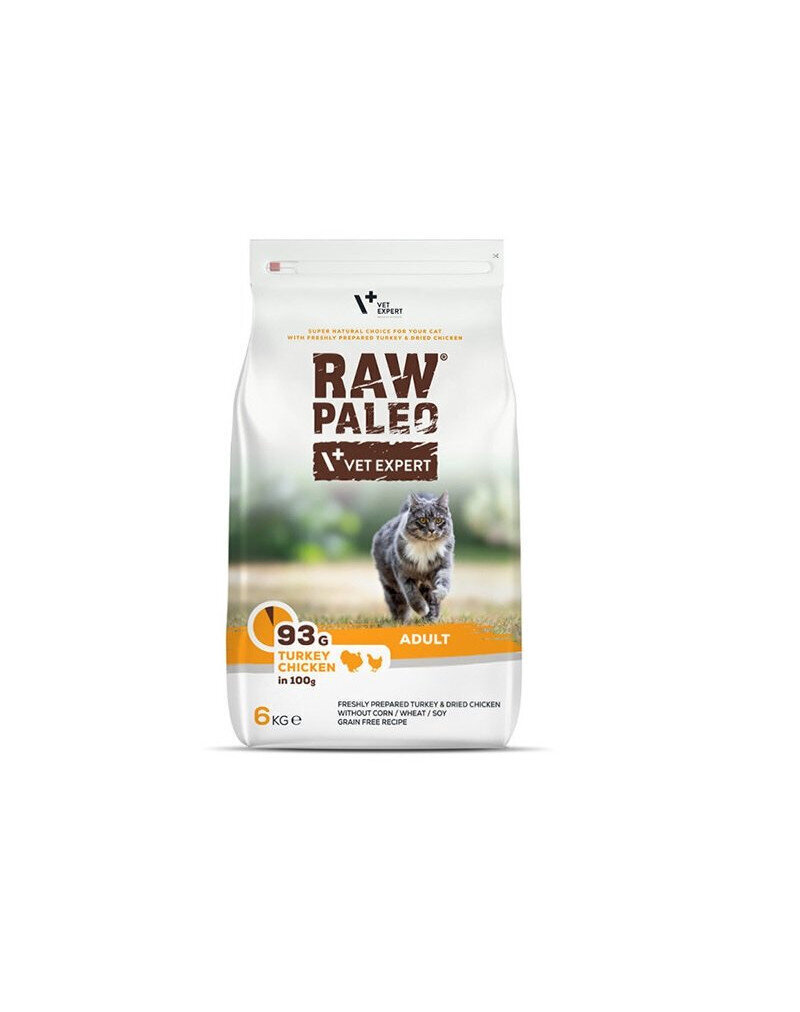 VetExpert Raw Paleo Adult Cat Turkey&Chicken, 6 kg hinta ja tiedot | Kissan kuivaruoka | hobbyhall.fi