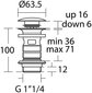 Ideal Standard Click - Clack pesualtaan pohjaviemäriventtiili 1 1/4" (32 mm), kromi E1482AA hinta ja tiedot | Vesilukot | hobbyhall.fi