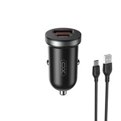 XO autolaturi CC56 PD 30W QC 1x USB 1x USB-C musta + USB - USB-C kaapeli hinta ja tiedot | Puhelimen laturit | hobbyhall.fi