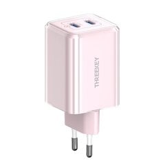 THREEKEY seinälaturi TK111 PD 35W 2x USB-C vaaleanpunainen hinta ja tiedot | Puhelimen laturit | hobbyhall.fi