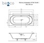 Kylpyamme Besco Vitae Slim+, 180x80 cm hinta ja tiedot | Kylpyammeet | hobbyhall.fi