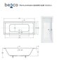 Kylpyamme Besco Quadro Slim, 180x80 cm hinta ja tiedot | Kylpyammeet | hobbyhall.fi