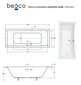 Kylpyamme Besco Quadro Slim, 170x75 cm hinta ja tiedot | Kylpyammeet | hobbyhall.fi