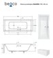 Kylpyamme Besco Quadro paneeleilla, 190x90 cm hinta ja tiedot | Kylpyammeet | hobbyhall.fi