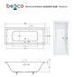 Kylpyamme Besco Quadro Slim, 190x90 cm hinta ja tiedot | Kylpyammeet | hobbyhall.fi