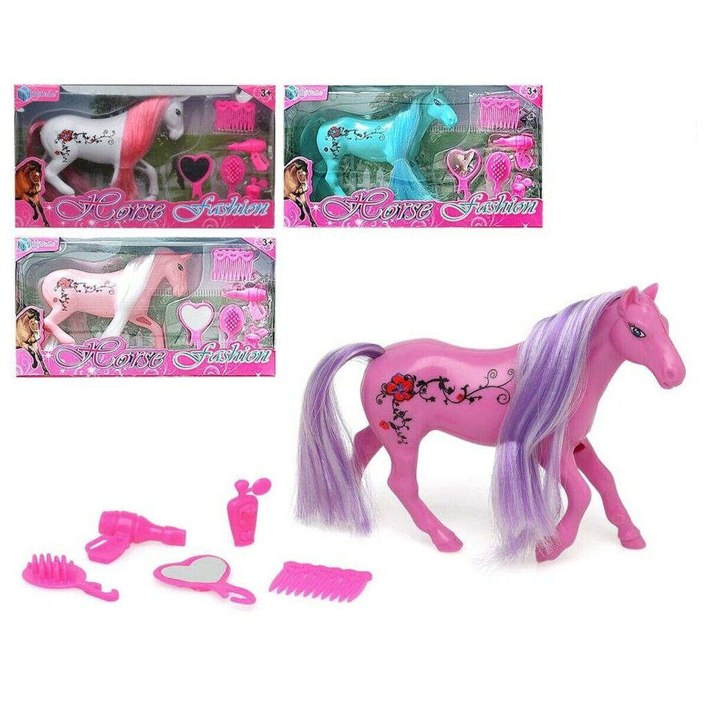 Hevonen Horse Fashion tarvikkeineen Bigbuy Fun, 20x11 cm, 5 d, 1 kpl hinta ja tiedot | Tyttöjen lelut | hobbyhall.fi