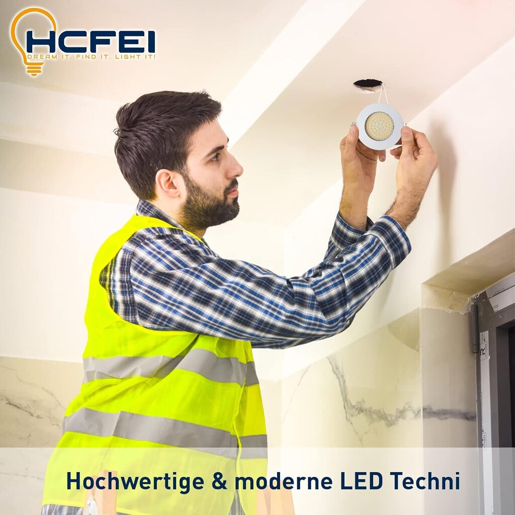 HCFEI LED Ultra Flat Spotlight, 3.5W, 230V, matta valkoinen, 6 kpl. hinta ja tiedot | Kattovalaisimet | hobbyhall.fi