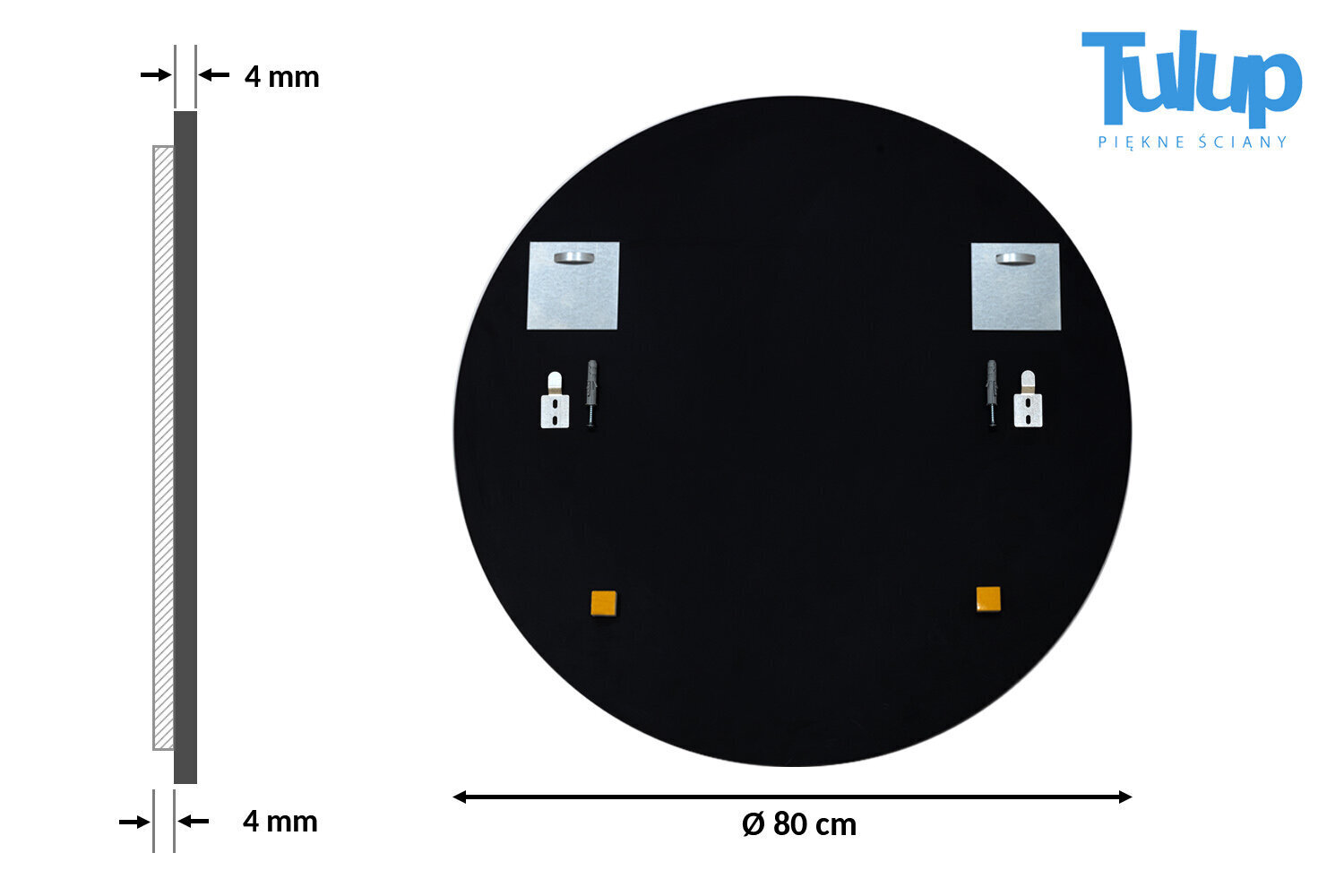 Peili kehyksellä Tulup, Ø60 cm, musta hinta ja tiedot | Peilit | hobbyhall.fi