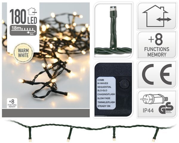 Jouluvaloketju, 180 LEDiä hinta ja tiedot | Jouluvalot | hobbyhall.fi