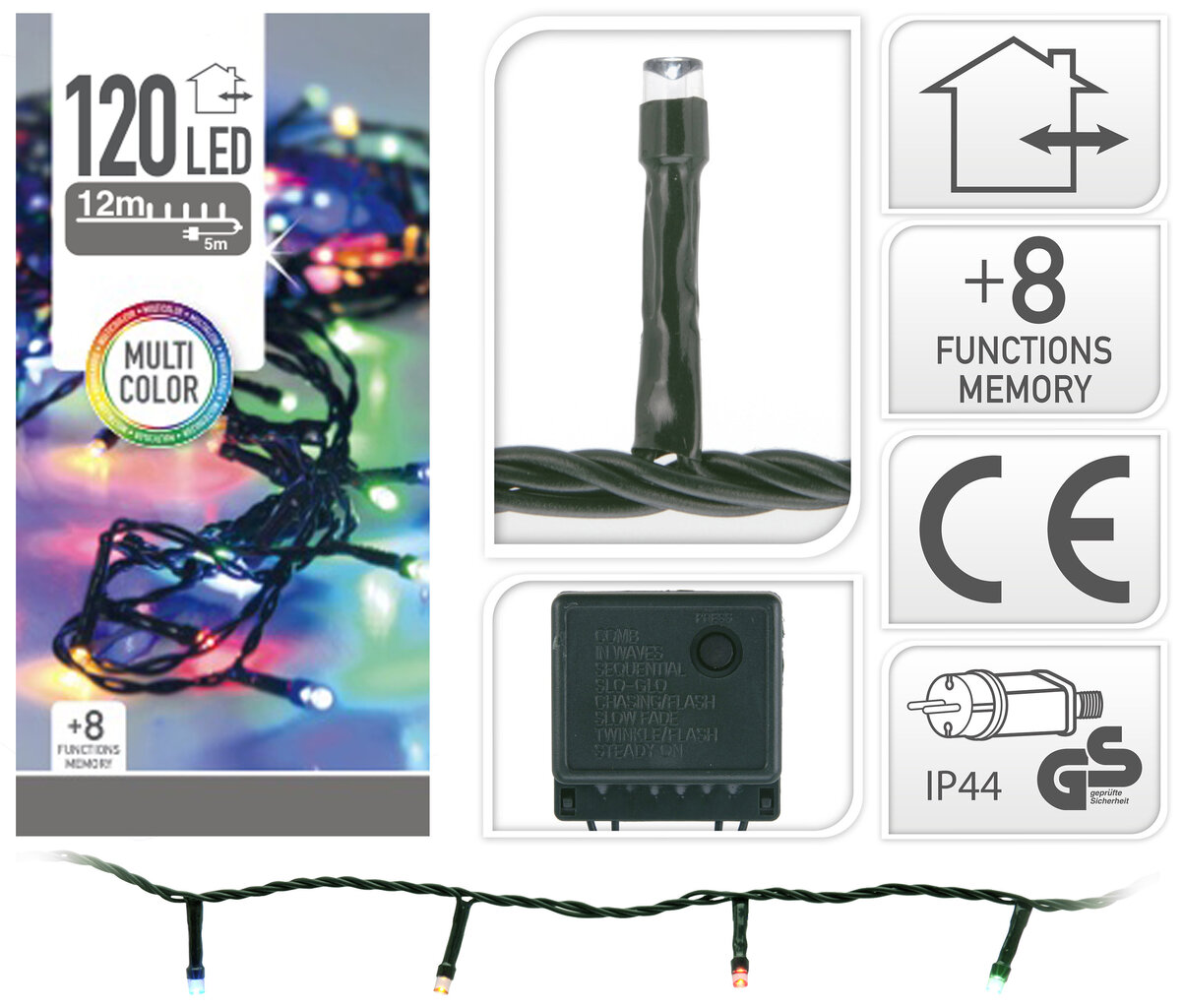 Jouluvalot, 120 LEDiä hinta ja tiedot | Jouluvalot | hobbyhall.fi