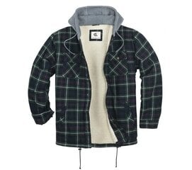 Miesten Sherpa kangas flanelli takki 2XL Tummanvihreä hinta ja tiedot | Miesten ulkoilutakit | hobbyhall.fi