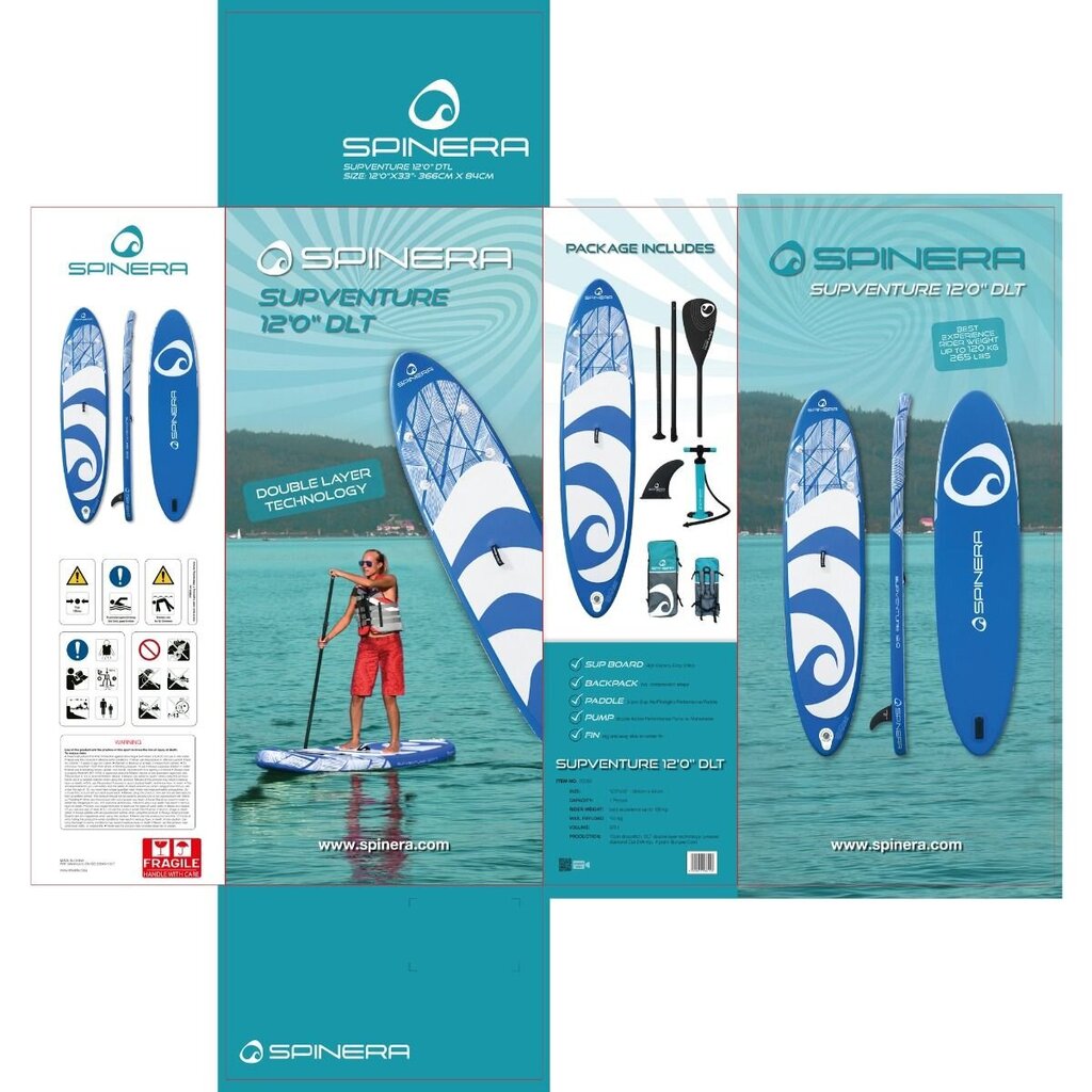 Melalauta Spinera SUP Supventure 12.0 DLT hinta ja tiedot | SUP-laudat | hobbyhall.fi