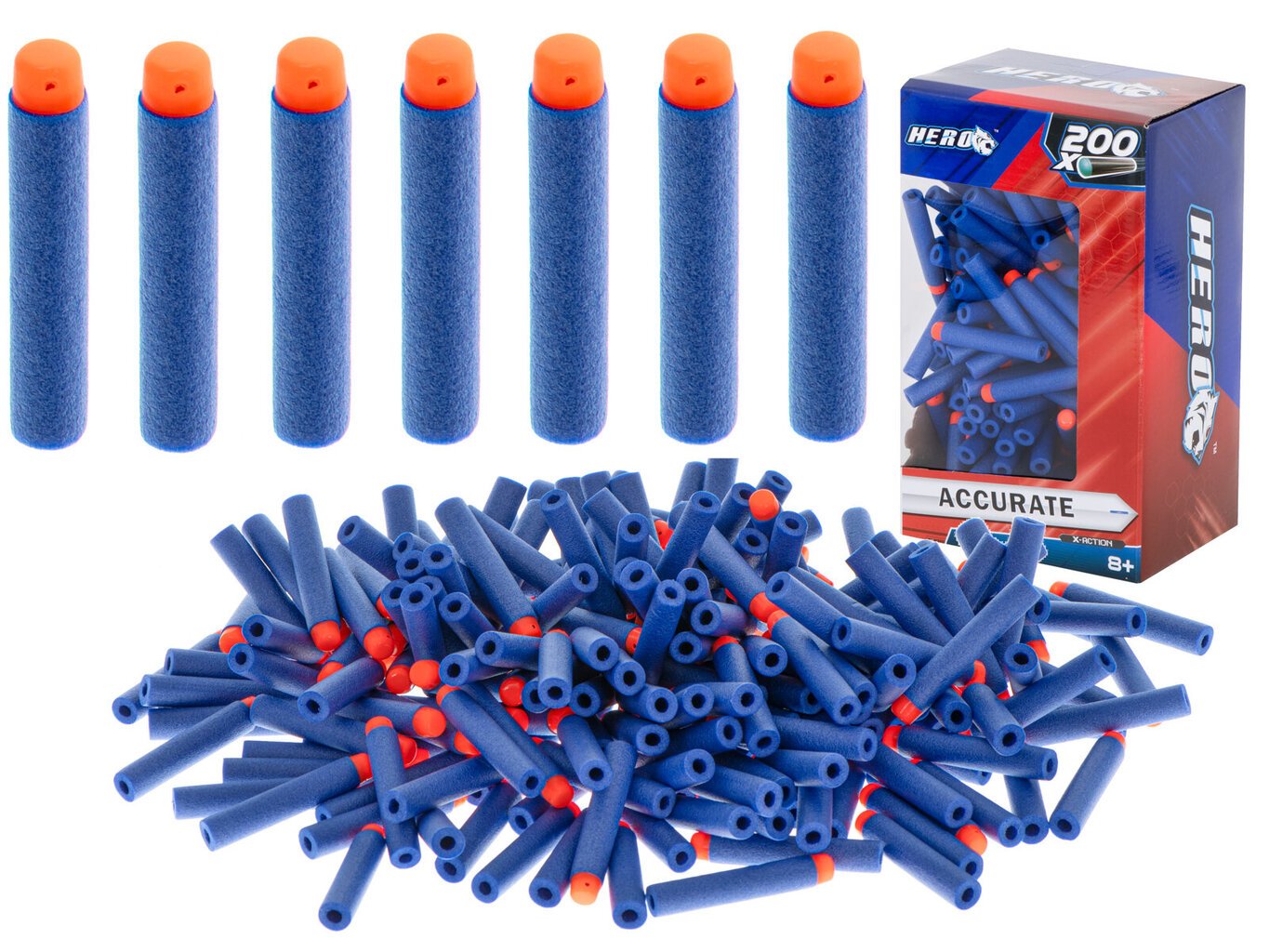 Nerf-ammukset, 7,2 cm, 200 kpl hinta ja tiedot | Poikien lelut | hobbyhall.fi