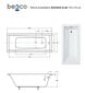 Kylpyamme Besco Modern Slim, 170x70 cm hinta ja tiedot | Kylpyammeet | hobbyhall.fi