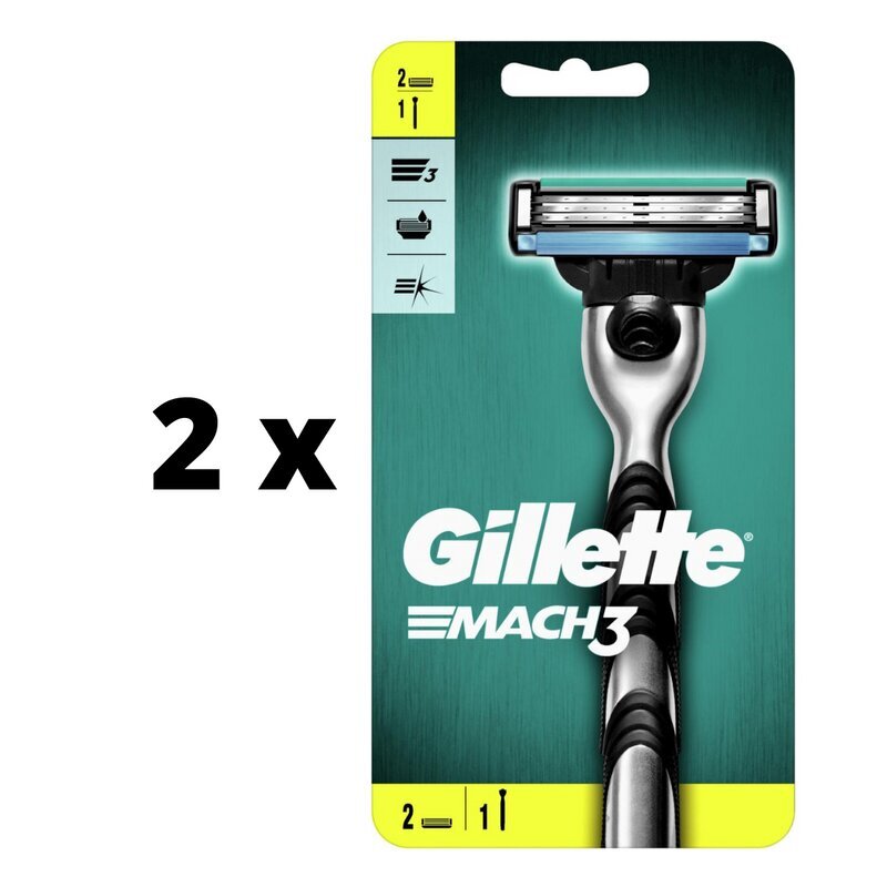 Partaveitsi Gillette MACH3, 2 päätä x 2 kpl paketti hinta ja tiedot | Parranajo ja karvanpoisto | hobbyhall.fi