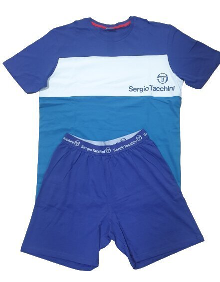 Miesten pyjamat ja shortsit Sergio Tacchini 1233, sininen hinta ja tiedot | Miesten kylpytakit ja pyjamat | hobbyhall.fi