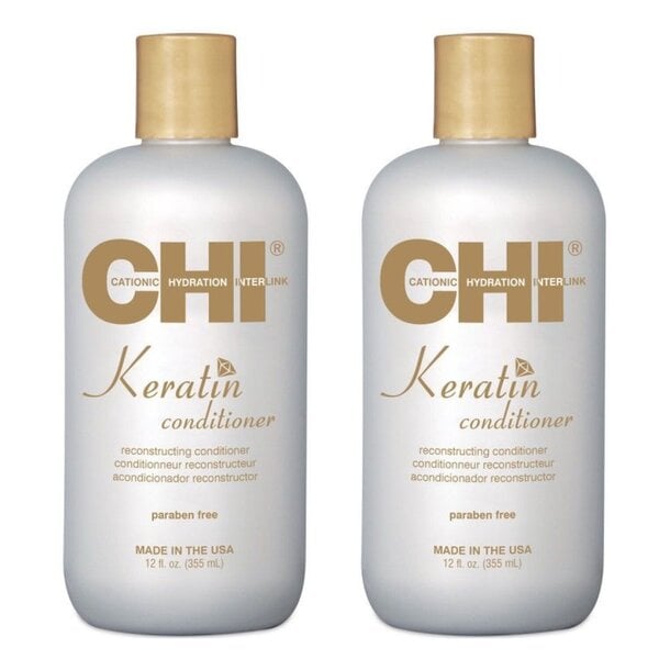 Korjaava hoitoaine vaurioituneille hiuksille CHI Keratin Conditioner 355 ml x 2