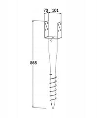 Tolppapohja terästä 100x865mm poranterä hinta ja tiedot | Aidat ja tarvikkeet | hobbyhall.fi