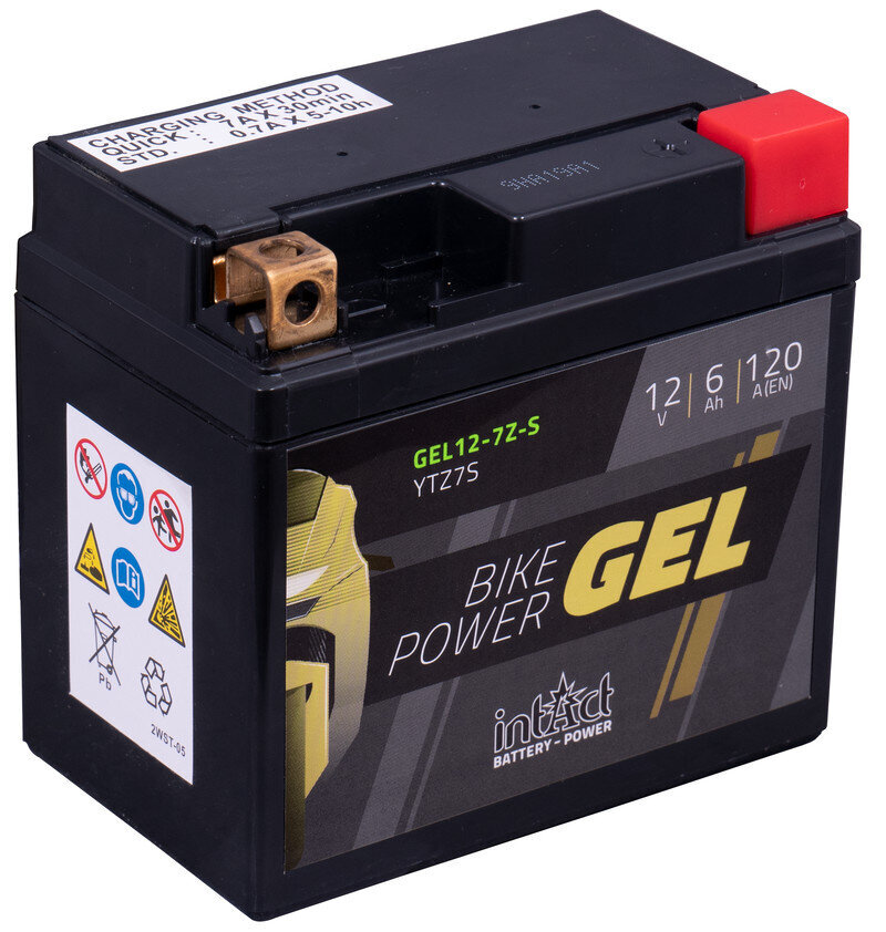 Moottoripyörien akku ehjä Battery-Power Gel YTZ7-S 12V 6Ah c20 120A hinta ja tiedot | Moottoripyörien akut | hobbyhall.fi