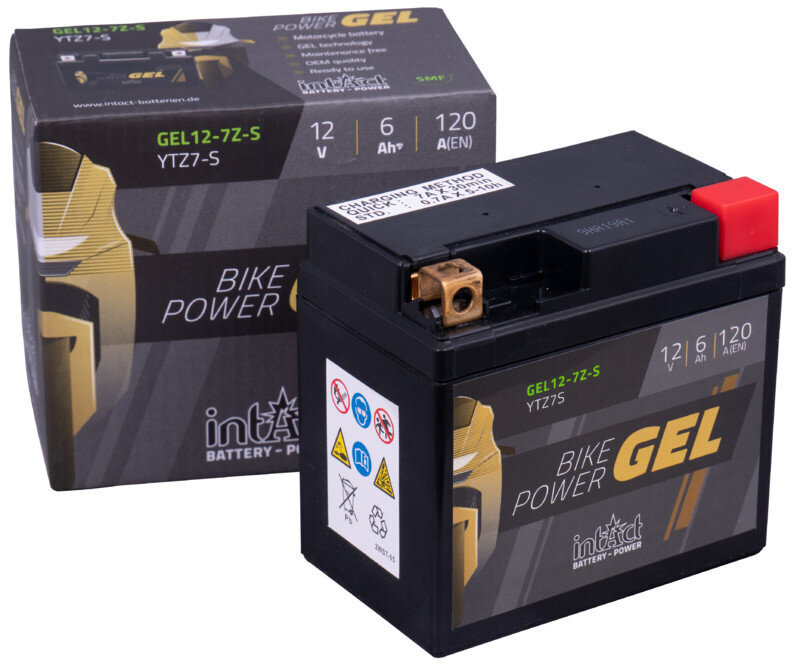 Moottoripyörien akku ehjä Battery-Power Gel YTZ7-S 12V 6Ah c20 120A hinta ja tiedot | Moottoripyörien akut | hobbyhall.fi