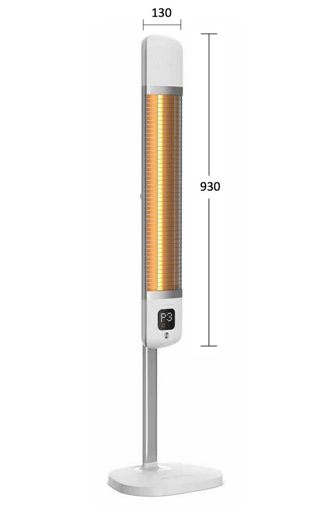 Infrapunalämmitin Mila 2500W, musta hinta ja tiedot | Lämmittimet | hobbyhall.fi