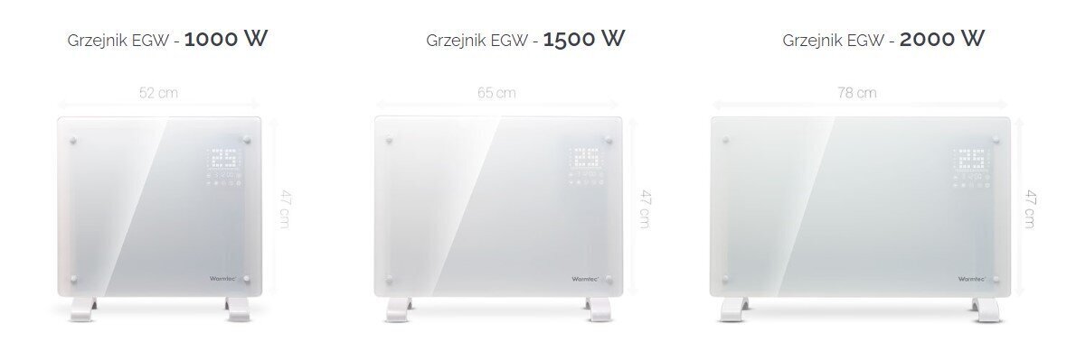 Koristeellinen konvektiolämmitin 52 x 47 x 7,5 cm WARMTEC EGW 1000 W Wi-Fi-ohjaustoiminnolla, musta hinta ja tiedot | Lämmittimet | hobbyhall.fi