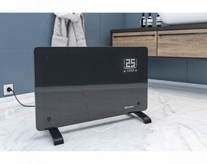 Koristeellinen konvektiolämmitin 65 x 47 x 8 cm WARMTEC EGW 1500 W Wi-Fi-ohjaustoiminnolla, musta hinta ja tiedot | Lämmittimet | hobbyhall.fi