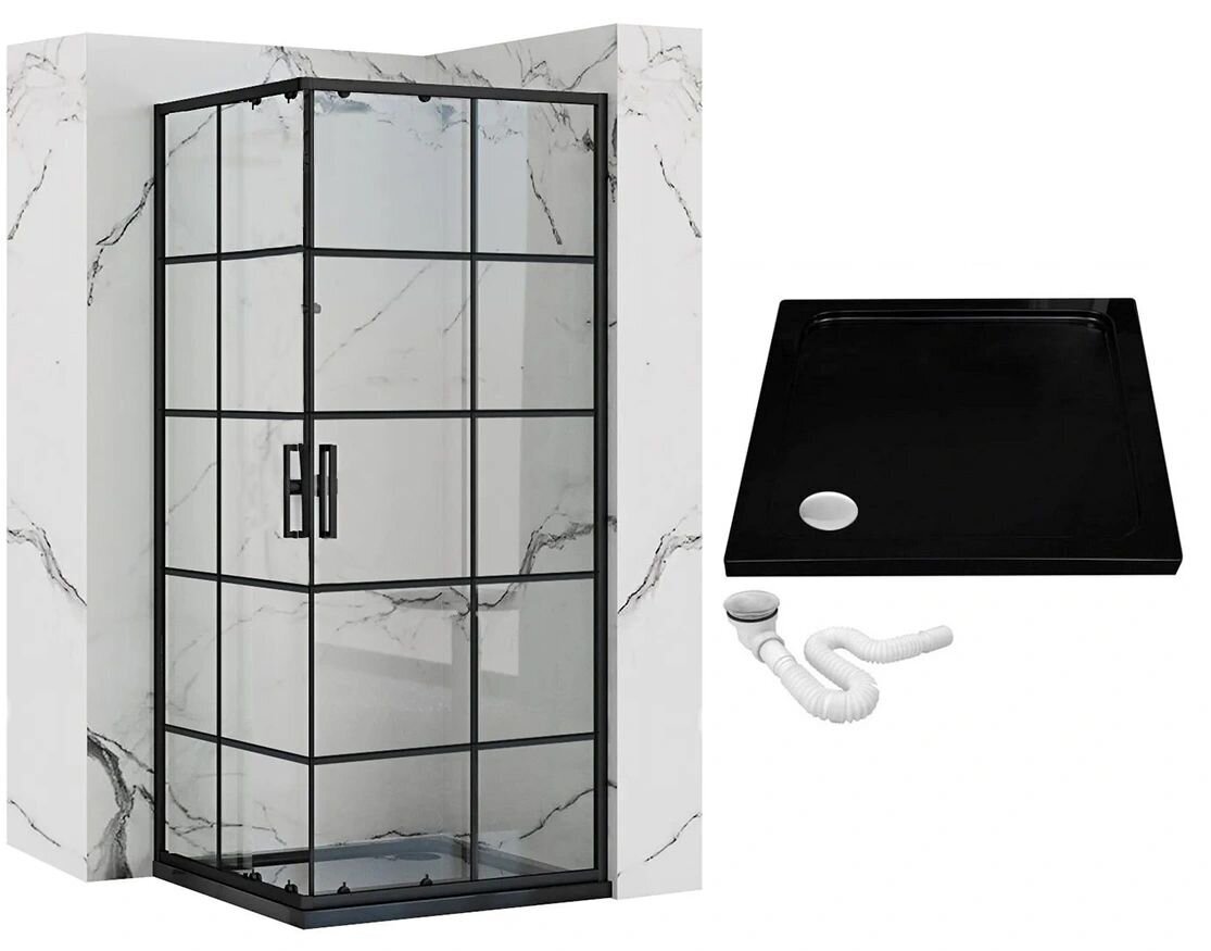 Rea Concept Black 80x100 suihkukaappi hinta ja tiedot | Suihkukaapit ja suihkunurkat | hobbyhall.fi