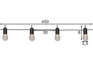 Lamppusarja musta 16 LED 0,72W ​​450cm Pieni koukku 476-85 hinta ja tiedot | Jouluvalot | hobbyhall.fi