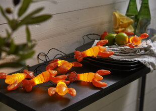 Akkujen valot oranssi 8 LED AA 0,48W 210cm Rapujuhla 726-86 hinta ja tiedot | Jouluvalot | hobbyhall.fi