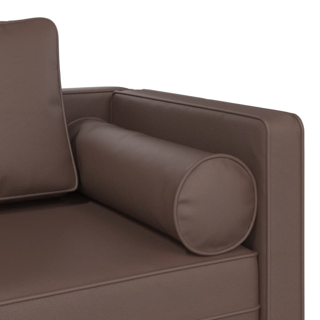 vidaXL Chaise Longue tyynyillä, ruskea, keinonahka hinta ja tiedot | Sohvat ja vuodesohvat | hobbyhall.fi