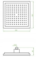 Suihkukaukalo 22 x 22 mm musta neliönmuotoinen slim hinta ja tiedot | Suihkupäät ja tarvikkeet | hobbyhall.fi