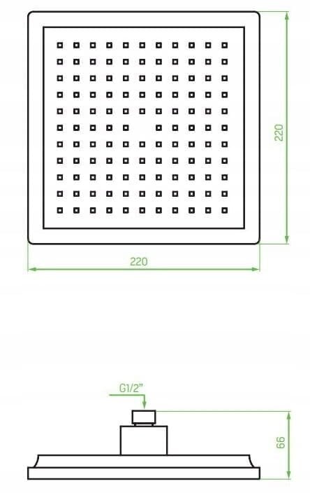 Suihkukaukalo 22 x 22 mm musta neliönmuotoinen slim hinta ja tiedot | Suihkupäät ja tarvikkeet | hobbyhall.fi