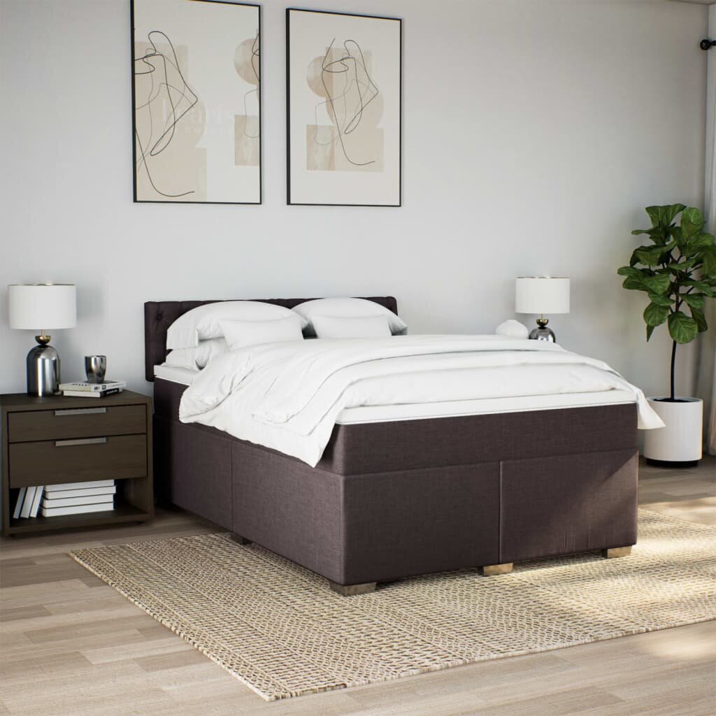 vidaXL Continental Bed Patja Ruskea Kangas 160x200 cm hinta ja tiedot | Sängyt | hobbyhall.fi