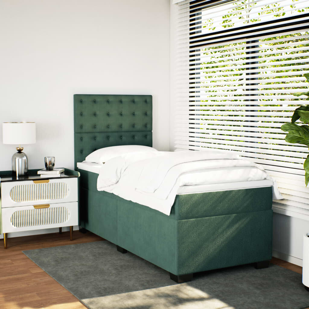 vidaXL Continental Bed patja Green Velvet 80x200 cm hinta ja tiedot | Sängyt | hobbyhall.fi