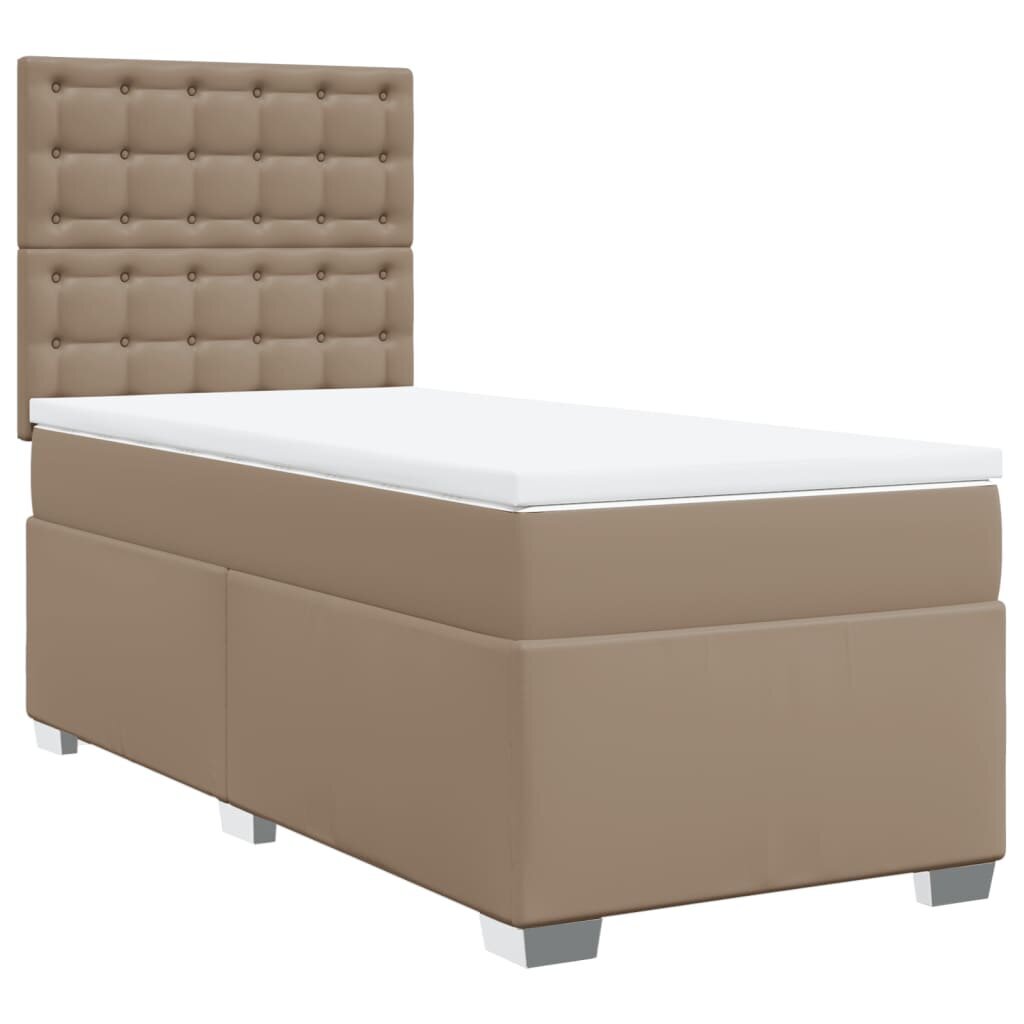 vidaXL Continental Sänky patjalla, Cappuccino, Eco-nahka 80x200 cm hinta ja tiedot | Sängyt | hobbyhall.fi