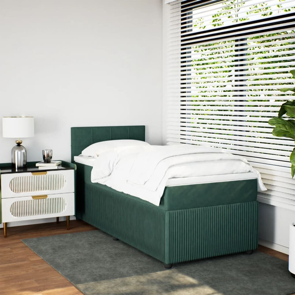 vidaXL Continental Bed patja Green Velvet 80x200 cm hinta ja tiedot | Sängyt | hobbyhall.fi