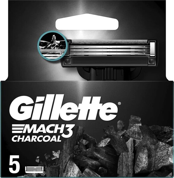 Partakoneen päät Gillette Mach3 Charcoal, 5 kpl. x 4 kpl.