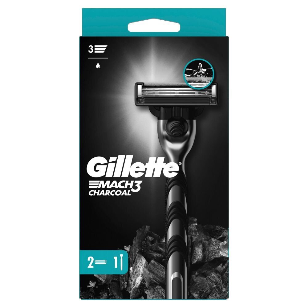 Partaveitsi Gillette Mach3 Charcoal, 2 päätä x 5 kpl. hinta ja tiedot | Parranajo ja karvanpoisto | hobbyhall.fi