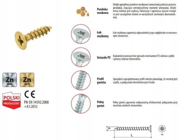 Karkaistut puuruuvit 4.5x35mm 26kpl PZ2 kultainen hinta ja tiedot | Käsityökalut | hobbyhall.fi