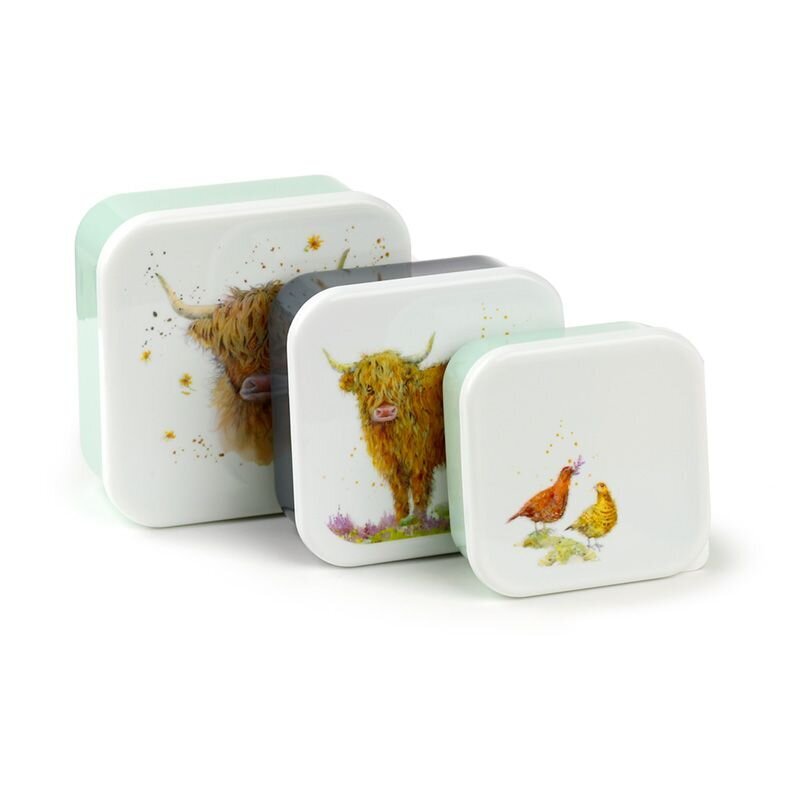 3 lounaslaatikon setti M/L/XL - Highland Coo Cow hinta ja tiedot | Elintarvikkeiden säilytysastiat | hobbyhall.fi