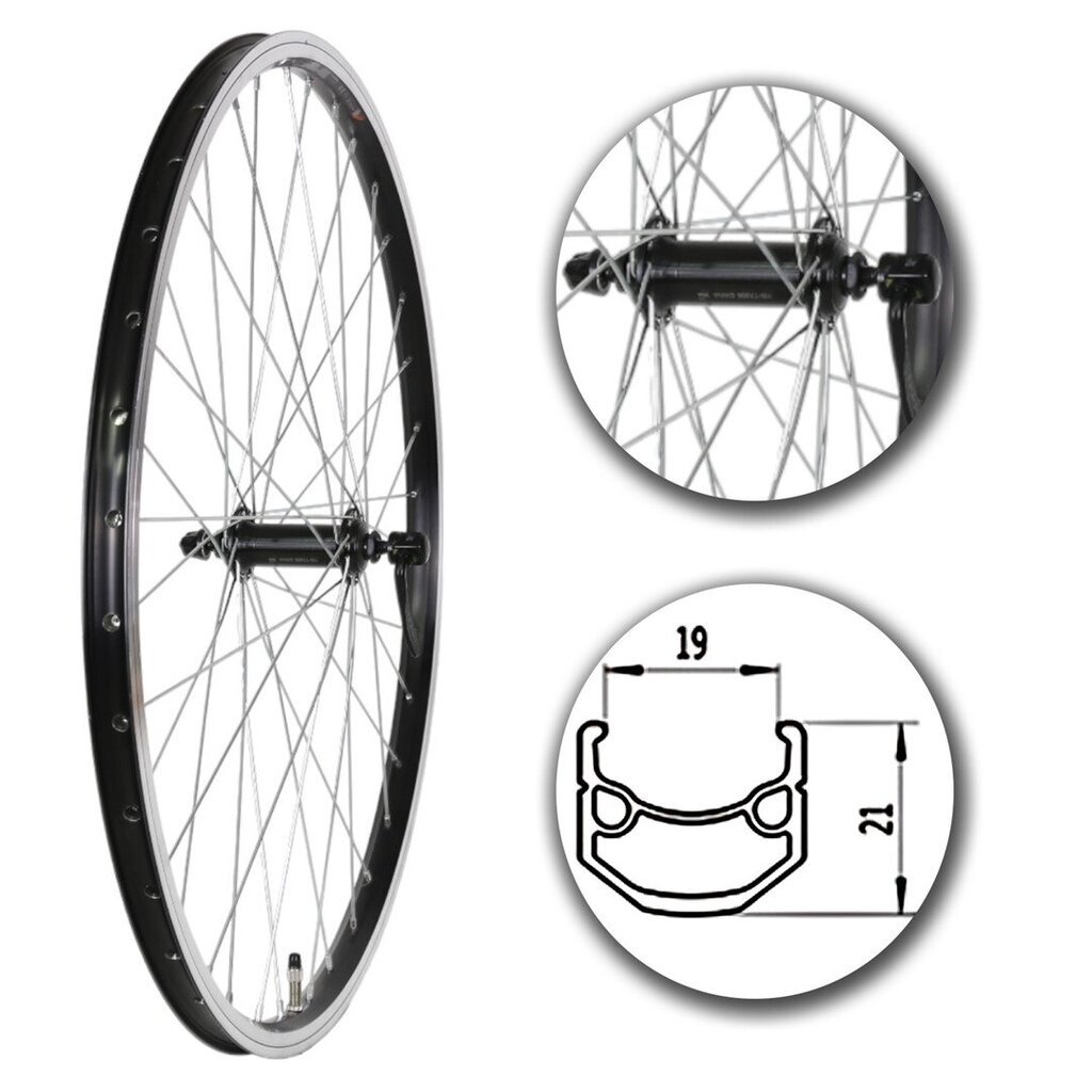 27.5" etupyörä polkupyörään, hopea/musta, MDR hinta ja tiedot | Muut polkupyörän varaosat | hobbyhall.fi