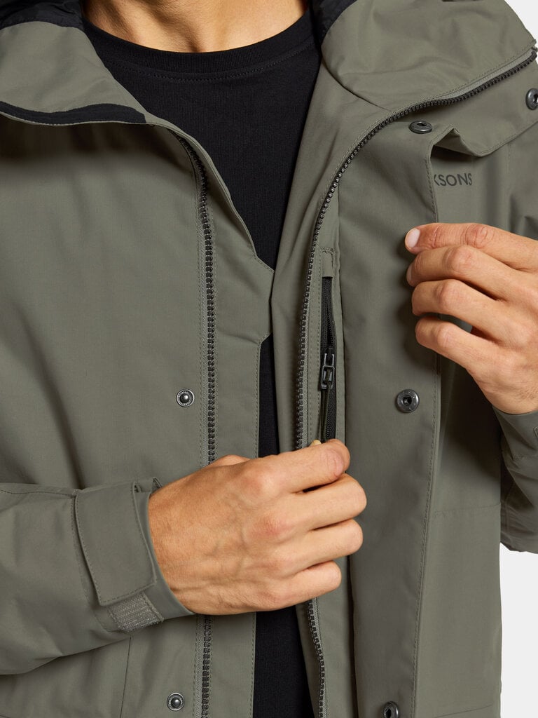 Didriksons miesten kevät-syksy parka ANDREAS 2, khaki hinta ja tiedot | Miesten ulkoilutakit | hobbyhall.fi