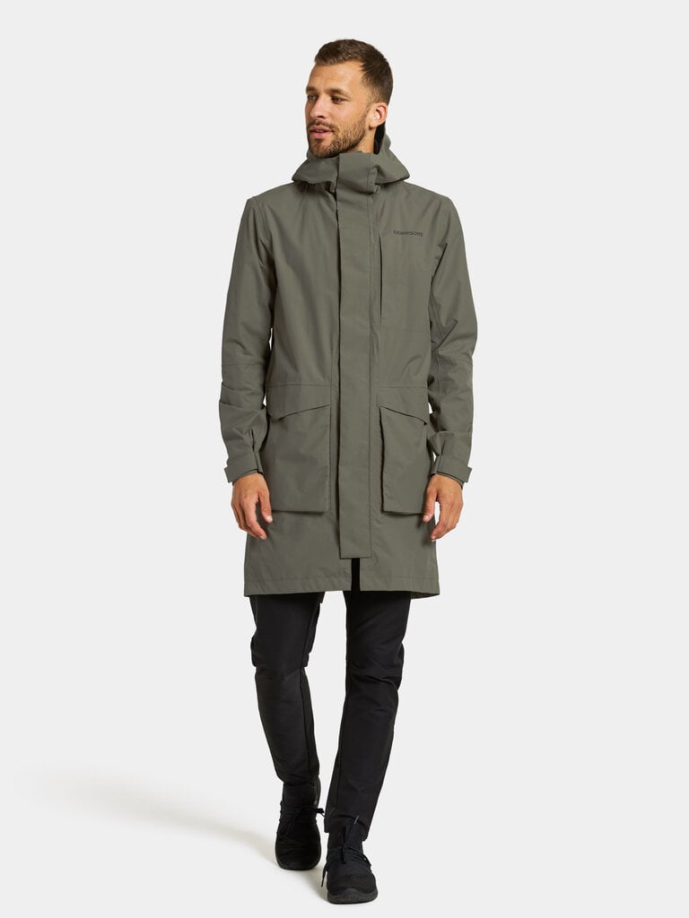 Didriksons miesten kevät-syksy parka ANDREAS 2, khaki hinta ja tiedot | Miesten ulkoilutakit | hobbyhall.fi