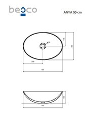 Pesuallas Besco Anya Earth Rust, 50 cm hinta ja tiedot | Pesualtaat | hobbyhall.fi